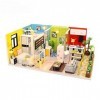 Maison De Poupée Miniature Bricolage Salle Miniature Set-Construction en Bois Modèle Kit-bâtiment en Bois Set-Mini Maison Art