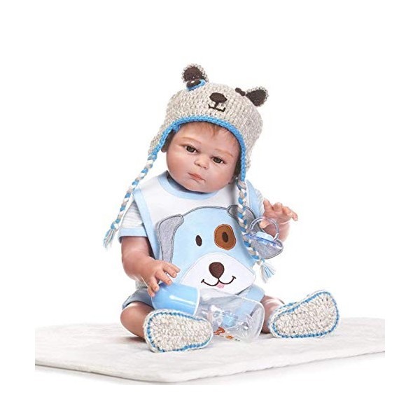 Reborn Doll Boy 50 Cm 20 Pouces Réaliste Garçons Dormants Poupées De Vrais Bébés Les Nouveau-Nés Ressemblent De Vrais Tout-Pe