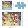 Calendrier de lAvent de Noël 2023 Puzzle，Famille Puzzle de vacances 1008 pièces, 24 boîtes Puzzle pour le compte à rebours d