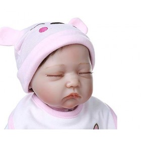 55CM Rose Dormir Bebe Poupée Reborn Bébé Doux Silicone Câlin Bébé Poupée Cheveux Enracinés À La Main Adorable Vrai Nouveau-Né