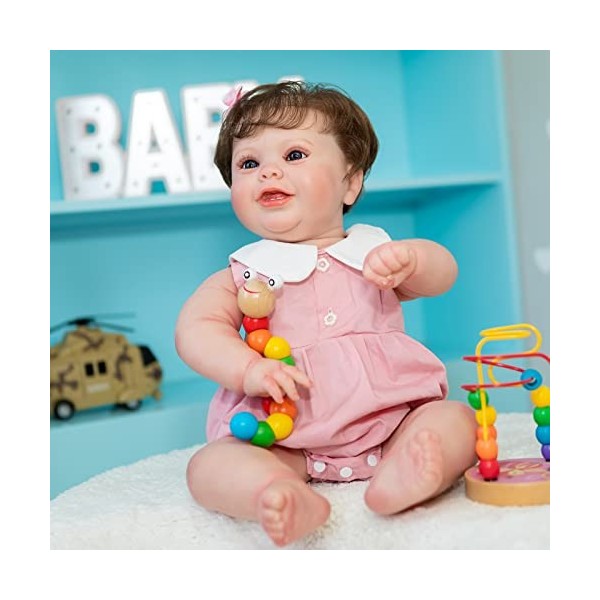 50CM Reborn Baby Toddler Doll Mignon Fille Souriante 20 Pouces Réaliste À La Main Bébés Reborn Doux Silicone Vinyle Nouveau-N