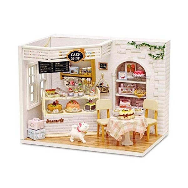 NXYDQ Maison de poupée Miniature avec des Meubles, Bricolage Maison de poupée Kit Plus étanche à la poussière et Music Moveme