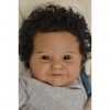 50 CM Maddie Reborn bébé Fille Corps Souple Peau Noire Flexible bébé Afro-américain Cheveux enracinés à la Main avec Bouteill