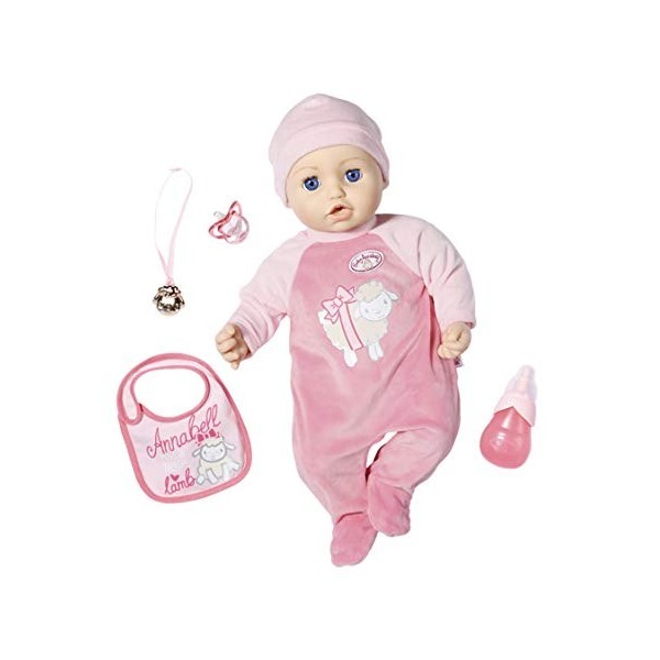 Baby Annabell Poupée 43 cm - Poupée aux Fonctions Réalistes - Douce - Elle mange, dort et pleure - Dotée dAccessoires - pour