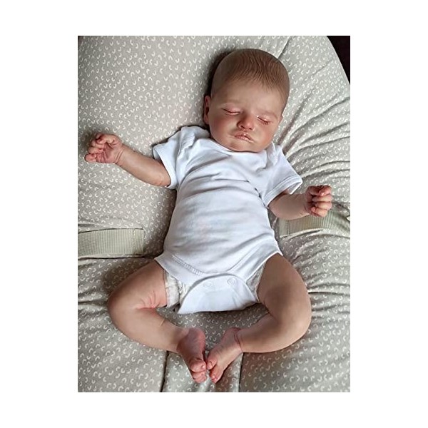 Reborn Bébé Poupées Garçon 20 en Dormant Nouveau-Né Bébé Poupée Ressemble À Un Vrai Bébé Corps en Tissu Doux + Membres en Vin