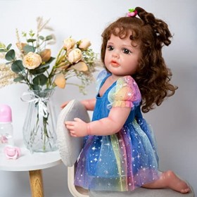 YIHANGG 22 Pouces Corps Entièrement en Silicone Poupées Bébé Reborn 55cm Filles Réaliste Poupée Reborn pour Tout-Petits Imper
