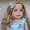 Reborn Baby Doll Corps Complet Silicone Vinyle 22 Pouce Cheveux Blonds Anatomiquement Correct Bébés Filles Lavable Reborn Tod