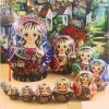 UTOQIA Poupée Russe Poupée Gigogne Matryoshka Russe Poupées Gigognes Ensemble 15 Pièces Russes Empilables À La Main en Bois P