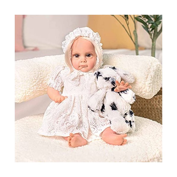 HLILY Reborn Baby Dolls, RéAliste Bebe Reborn Fille PoupéE Reborn, Cadeau danniversaire Jouet Nouveau-né, pour Les Enfants D