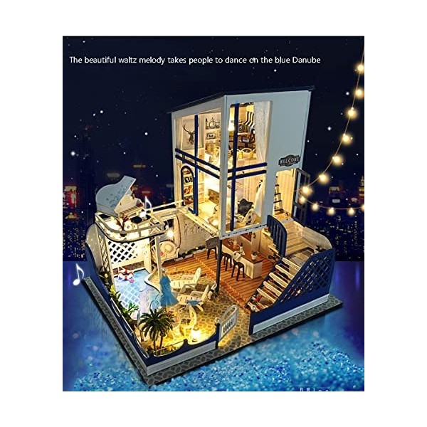 SXxingkong DIY Kit de poupée en Bois Miniature 1:24 Ratio Creative Petite Maison 3D Puzzle Challenge Star Waltz 