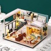 Bricolage Maison De Poupée Bricolage 3D en Bois Miniature Maison De Poupée Kit Confortable en Direct Créatif Bâtiment Assembl