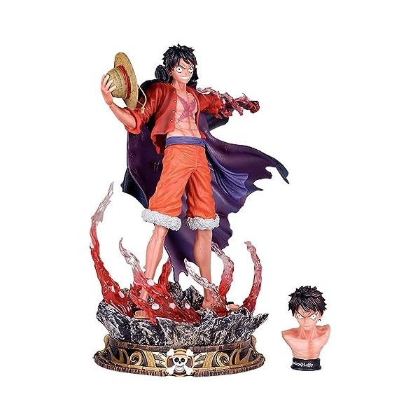 KAMFX Figurine dune Seule pièce Luffy Tête remplaçable Chiffre danime Modèle de Figurine daction Statue en PVC de Dessin a