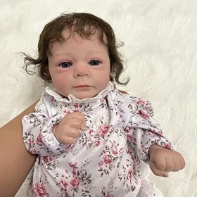 HLILY Reborn Baby Dolls, Fait À La Main En Silicone Nouveau-Né Réel Bébé Poupée Jolie Fille, Jouets Réalistes DAnniversaire 