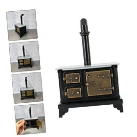 ifundom 4 Pièces Poêle De Maison De Poupée Mini Maison Banc De Cuisson Petit Banc De Cuisine Décor Articles pour La Maison Dé