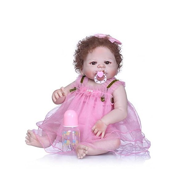 HAMIMI Reborn Baby Dolls Corps en Silicone Souple 57cm 22inch Poupée de Renaissance Réaliste Faite à La Main pour 3-10 Cadeau