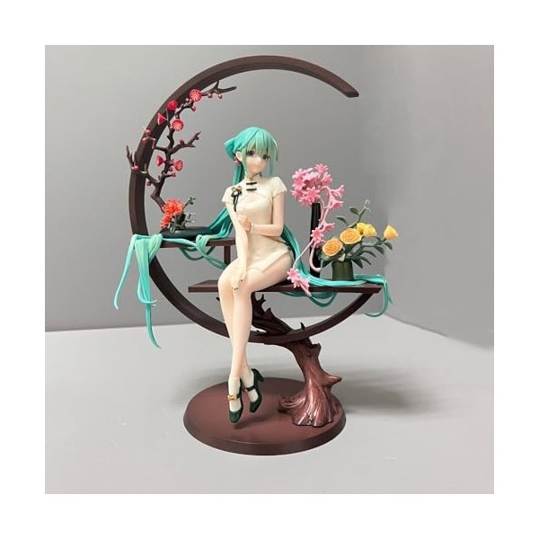 Hatsune Miku Princesse Hatsune Girl Cheongsam Figurine de poupée de style ancien | Position assise en PVC 25 cm Statique Inte