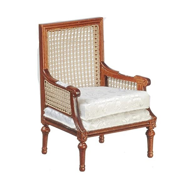 Melody Jane Fauteuil de maison de poupée Louis XV Bergere Noyer JBM Miniature Salon