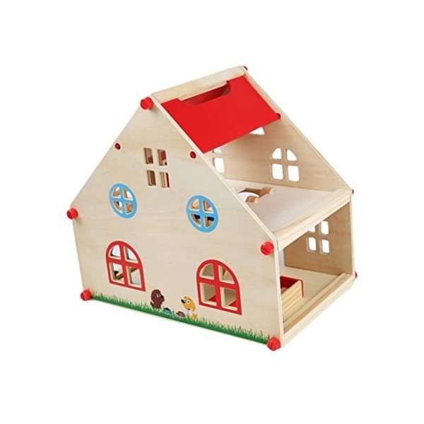 VALICLUD 1 Ensemble De Maison De Jeu Bricolage Kit en Bois Maison De Poupée Jouets De Construction Artisanat Fait À La Main C