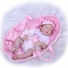 56Cm Réaliste Reborn Baby Dolls Sleeping Girl Nouveau-né Poupée Silicone Souple Réaliste Nourrir Poupées Toddler Doll Anniver