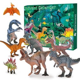 Calendrier de lAvent 2022, figurine de dinosaure réaliste, y compris T-Rex Triceratops Velociraptor, calendrier de compte à 