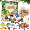 Cykapu Boîte à jouets en forme de dinosaure - 24 pièces - Calendrier de lAvent de Noël - 6 en 1 - Jouet éducatif - Cadeau cr