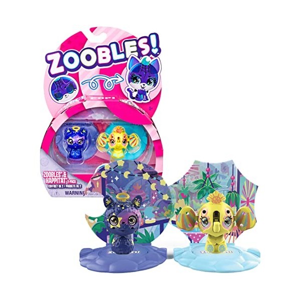 Zoobles Animals Starlight Llama et Sunshine Elephant Lot de 2 Figurines à Collectionner avec mécanisme de Transformation