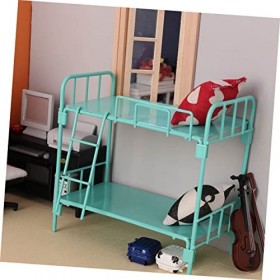 ibasenice 5 Pièces Lit Superposé Mini Moule Fournitures Miniatures Meubles De Maison De Poupée Lits De Poupée en Bois Mini Éc