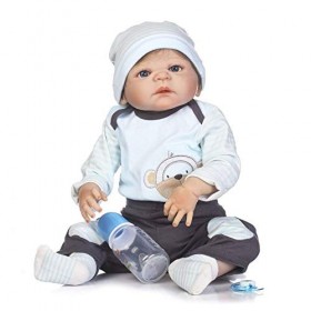 Reborn Bébé Poupées Renaissance Simulation Bébé Poupée en Silicone Souple Enfants Jouets Fille Garçon Cadeaux pour Enfants Jo