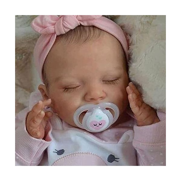 Sleeping Fashion Reborn Baby Dolls Garçon/Fille Silicone Corps Complet 19 Pouces Poupée Nouveau-Né Réaliste Garçon/Fille Joue