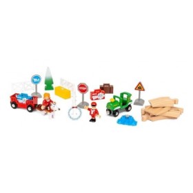 BRIO Calendrier de lAvent Mondial 2023 pour Enfants à partir de 3 Ans – Train en Bois avec Accessoires et Accessoires
