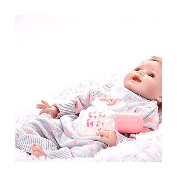 YANRU Reborn Fille - 22 Pouces 55 Cm PoupéE BéBé Reborn, Je Peux MAsseoir, Je Peux Mentir, Je Ne Peux Pas Me Tenir Debout 