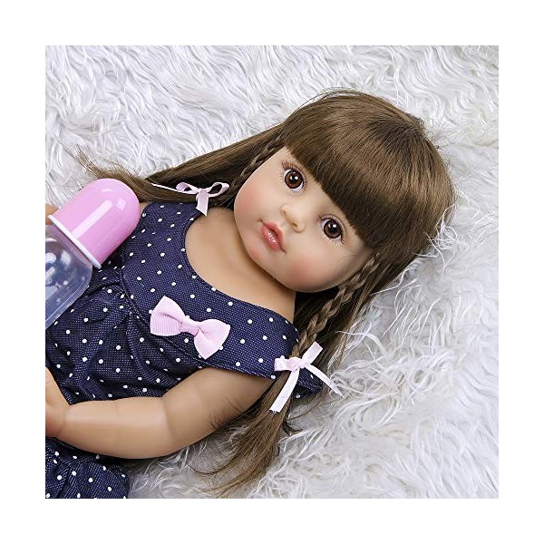 Reborn Baby Dolls Filles Silicone Full Body 55cm 22inches Réaliste Reborn Doll Dormir Anatomiquement Correct Lavable Jouet Po