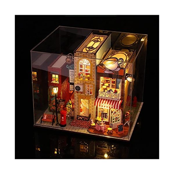 Kit de Maison de poupée Bricolage, Support de Livre Miniature assemblé à la Main, modèle de Construction de Meubles de Maison
