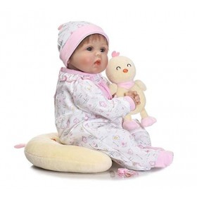 Toddler Reborn Baby Dolls, Poupée Bébé Réaliste 40 Cm 16" Silicone Souple, Bébés Reborn Réalistes Rose Filles Jolis Bébés Nou