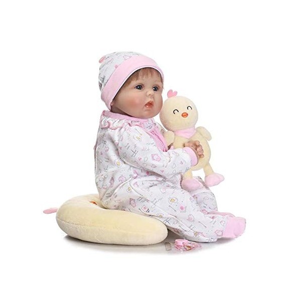 Toddler Reborn Baby Dolls, Poupée Bébé Réaliste 40 Cm 16" Silicone Souple, Bébés Reborn Réalistes Rose Filles Jolis Bébés Nou