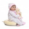 Toddler Reborn Baby Dolls, Poupée Bébé Réaliste 40 Cm 16" Silicone Souple, Bébés Reborn Réalistes Rose Filles Jolis Bébés Nou