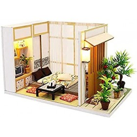 Kit de maison de poupée bricolage avec lumières LED Instrument de fête de bande miniature Modèle de meubles de maison de poup