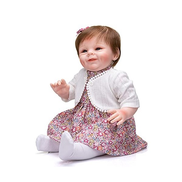 Nouveau 55CM Reborn bébé Shaya Souriant Visage Mignon bébé Fille poupée réaliste Doux au Toucher câlin Enfant en Bas âge Fill