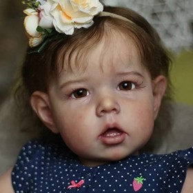 HLILY Poupées Bébé Reborn, Poupée Nouveau-Né En Vinyle de Silicone Souple, Poupée Reborn Réaliste Poupée Reborn Toddler, Joue