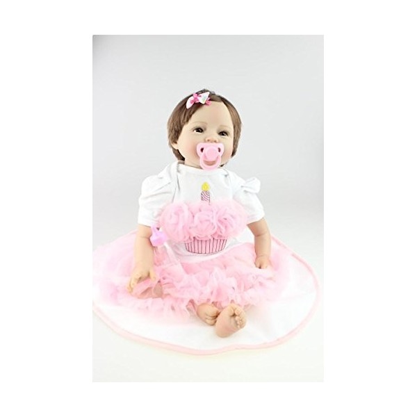 Poupée Bébé Reborn en Vinyle Et Silicone Souple, Jouets danniversaire pour Garçons Et Filles, 20-22 Pouces, 50-55Cm