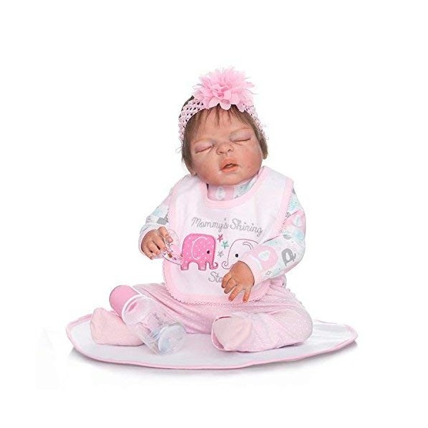 Reborn Baby Doll High Vinyl 22 Pouces 50-55 Cm Bouche Magnétique Enfants Ami Réaliste Étanche Garçon Fille Jouet avec Tenue p