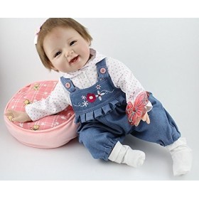 Reborn Baby Doll Souple Simulation Silicone Vinyle 22 Pouces 48-55 Cm Enfants Ami Bouche Magnétique Réaliste Vif Garçon Fille