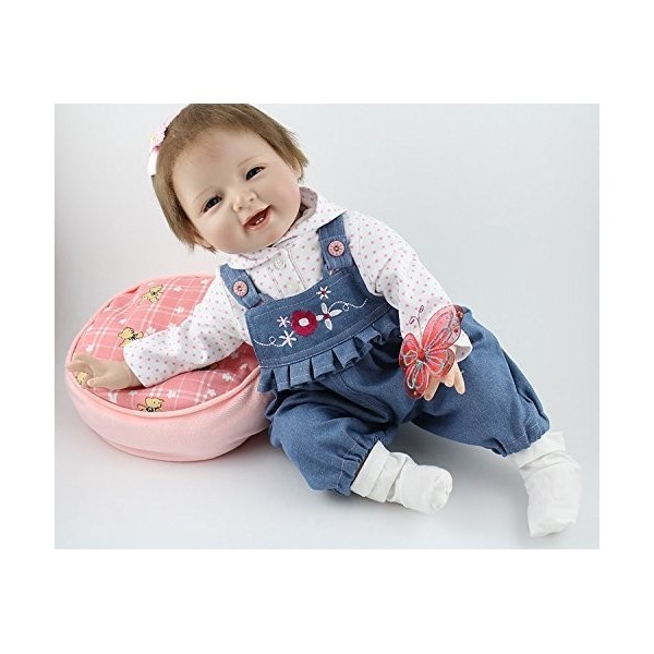 Reborn Baby Doll Souple Simulation Silicone Vinyle 22 Pouces 48-55 Cm Enfants Ami Bouche Magnétique Réaliste Vif Garçon Fille