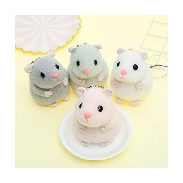 N/C Doux Mignon Hamster Pudding Rat Poupée Porte-CléS, Jouet en Peluche Porte-CléS Voiture Ornement Animaux en Peluche déCora