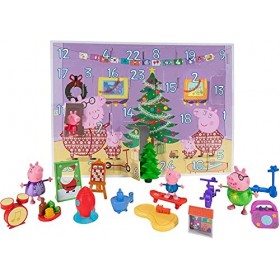 Peppa Pig PEP0658 Calendrier de lAvent 2021, avec Figurines Peppa Pig et Accessoires, pour Enfants à partir de 2 Ans