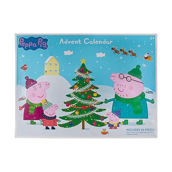 Peppa Pig PEP0658 Calendrier de lAvent 2021, avec Figurines Peppa Pig et Accessoires, pour Enfants à partir de 2 Ans