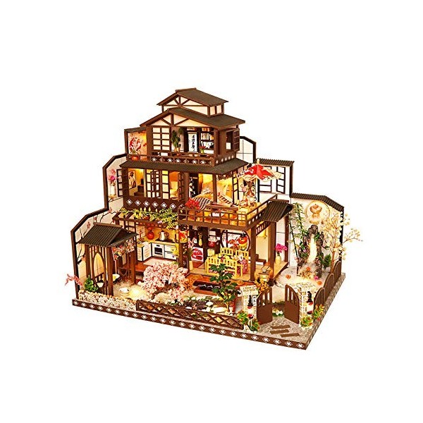 luckiner Meubles miniatures en bois pour chambre de poupée avec housse de protection contre la poussière et kit de bricolage