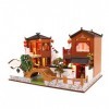 Cool Beans Boutique - Maison de poupée miniature en bois - Villa chinoise promenade sur la rivière avec housse anti-poussière