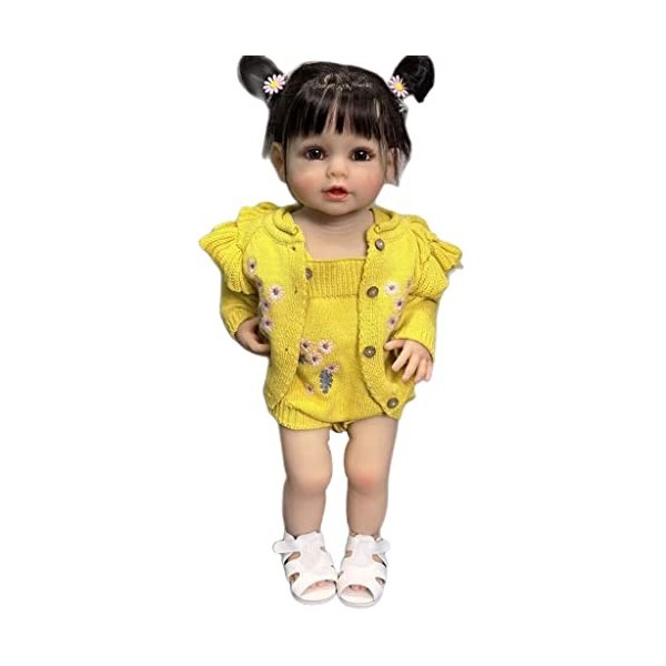 YIHANGG 55CM Corps Complet en Silicone Poupée Reborn Toddler Fille Poupée Bébé Né Noël Cadeau