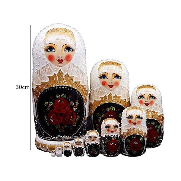 Habiba Poupées gigognes Poupées gigognes Russes Personnalité Look and Play Peint à la Main Matryoshka 10 Poupées empilables T